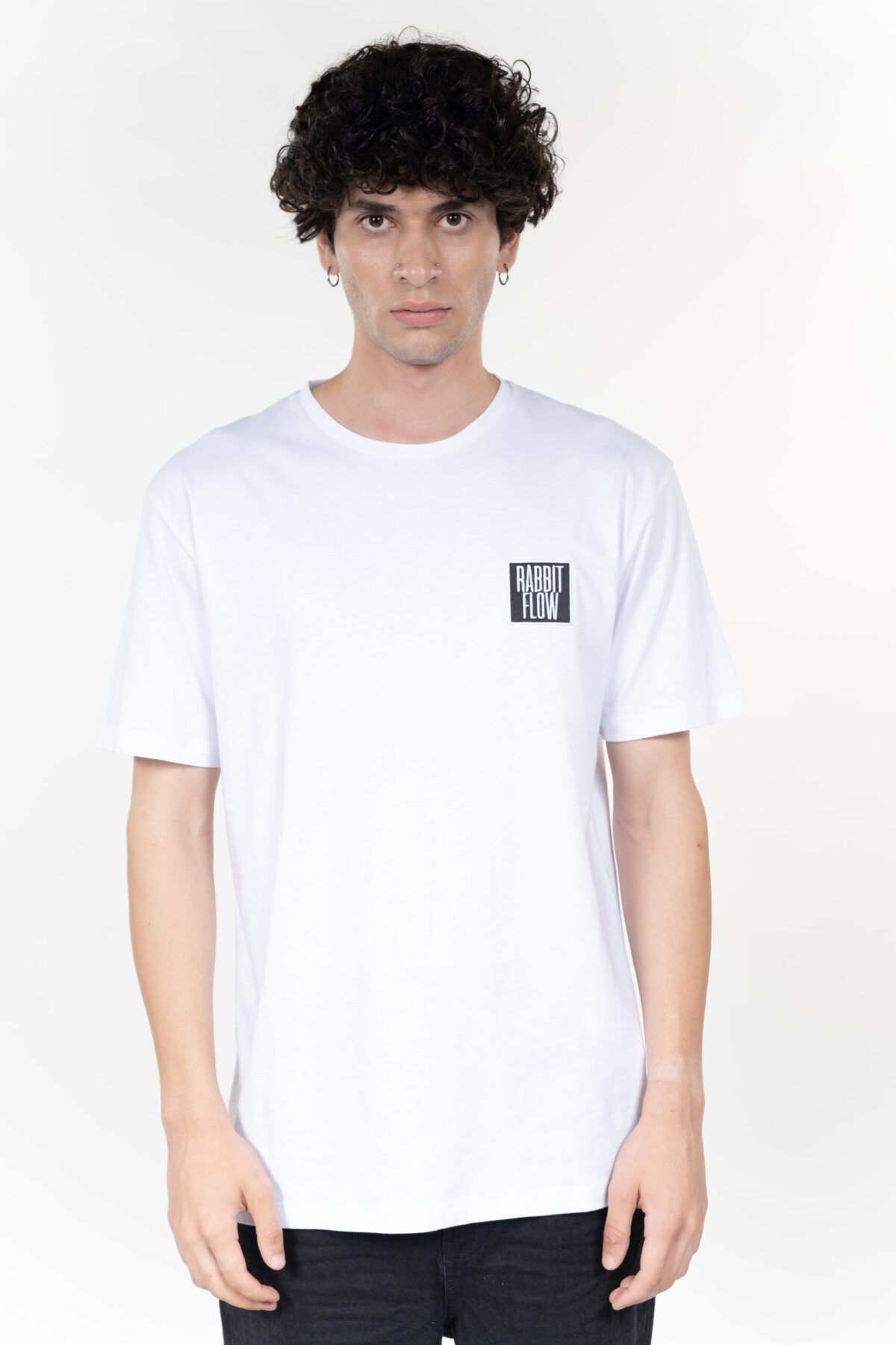 White - Square Typo Black Rabbit T M